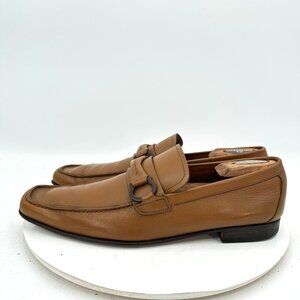 Salvatore Ferragamo Men Size 8.5 Brown Leather Horsebit Loafer Dress Shoes